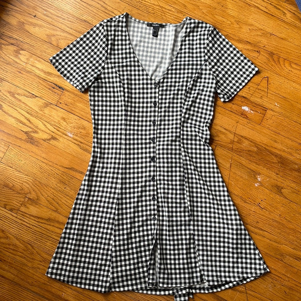 Checker print skater dress
